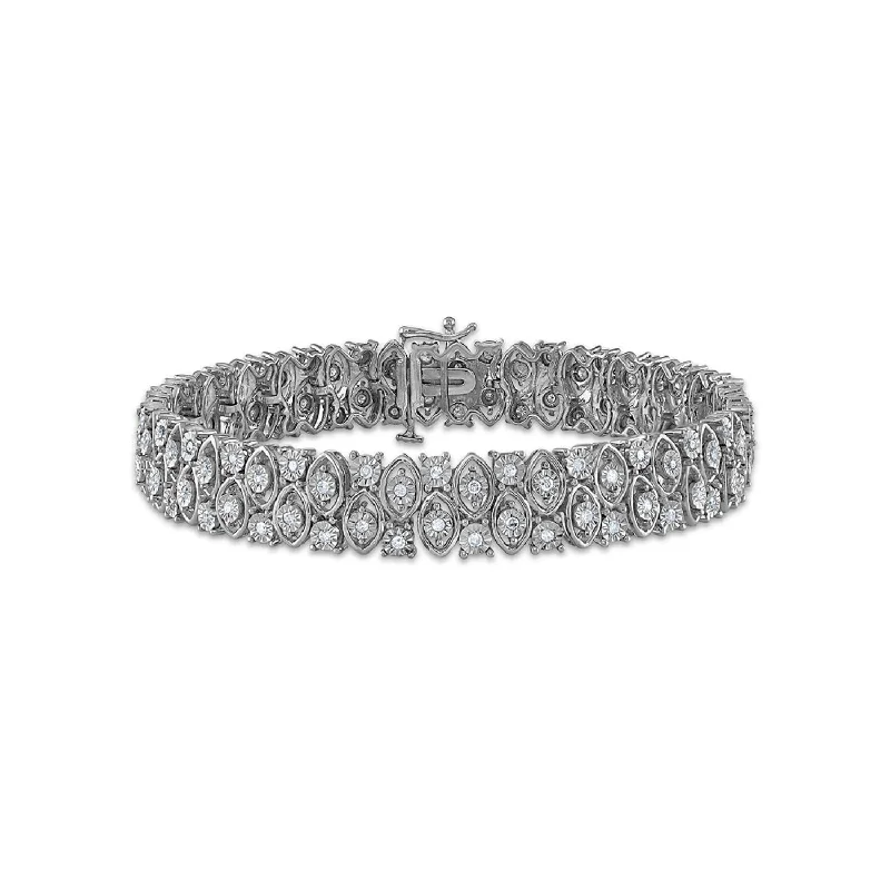 1 CTW Diamond 7.25-inch Tennis Bracelet in Sterling Silver