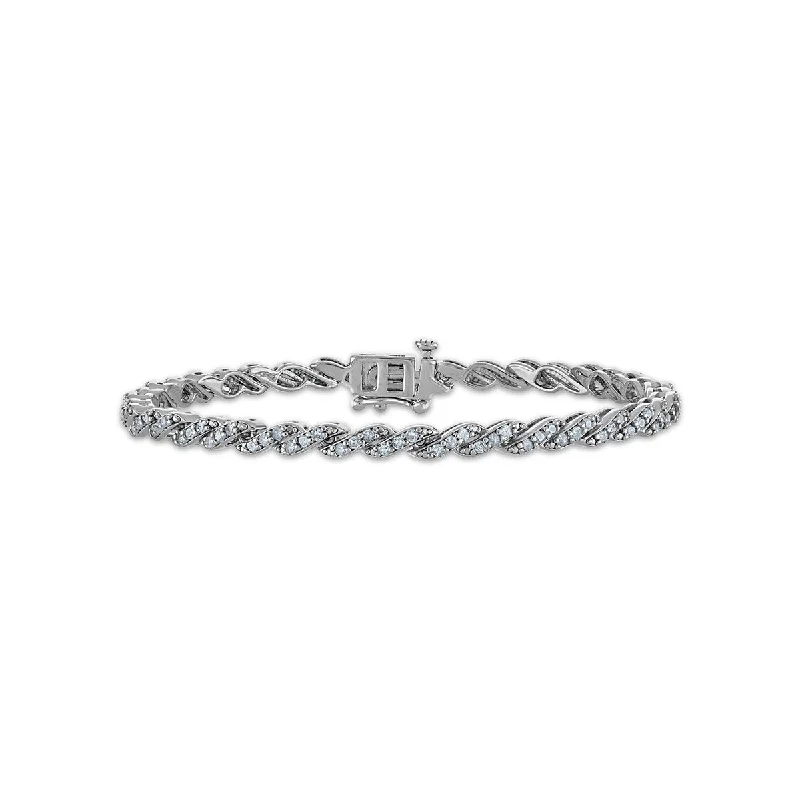 1 CTW Diamond 7-inch Tennis Bracelet in Sterling Silver