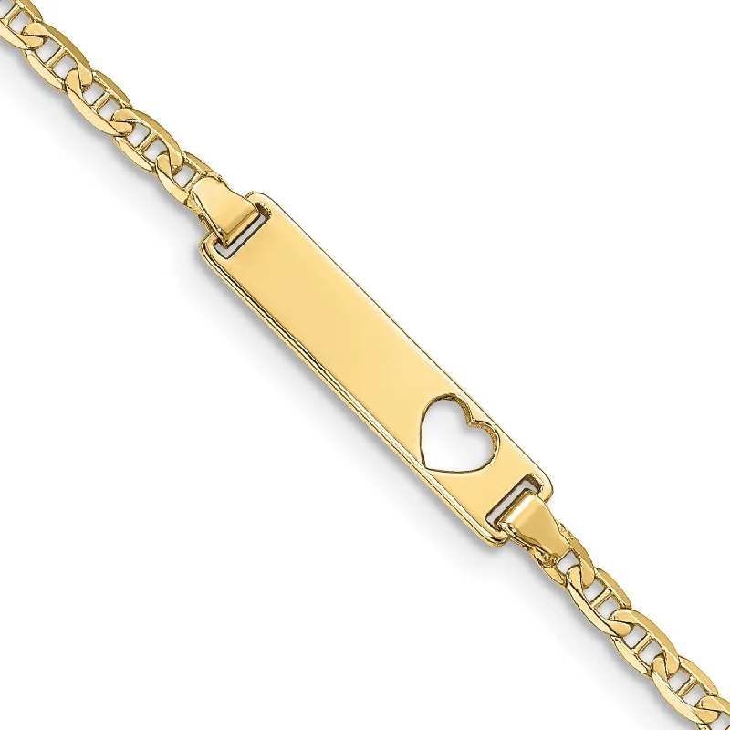 10KT Yellow Gold 7-inch 5.01MM Anchor Link ID Bracelet