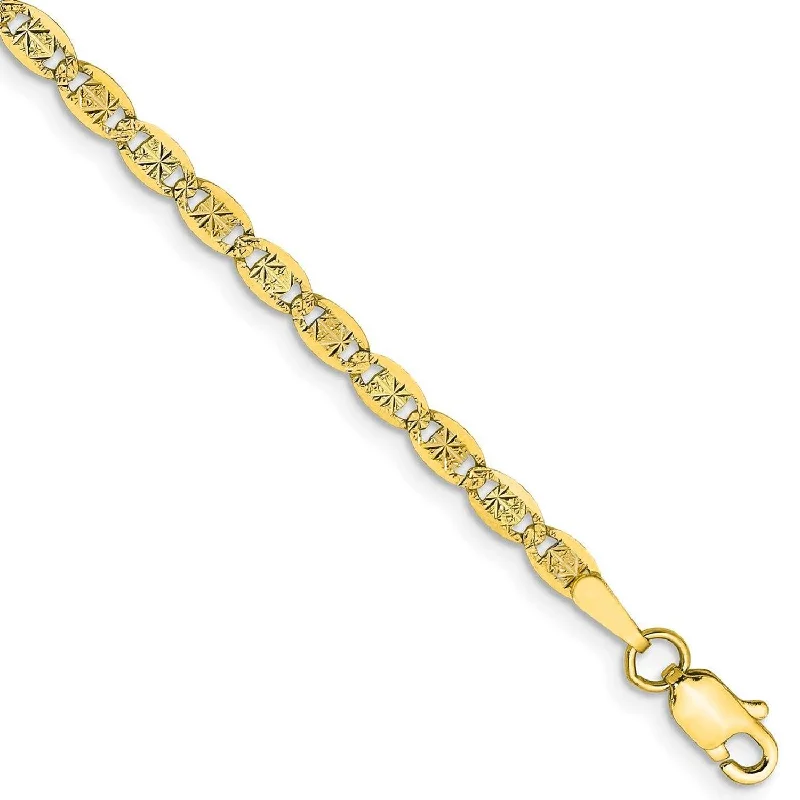 10KT Yellow Gold 7-inch 5MM Diamond-cut Valentino Bracelet