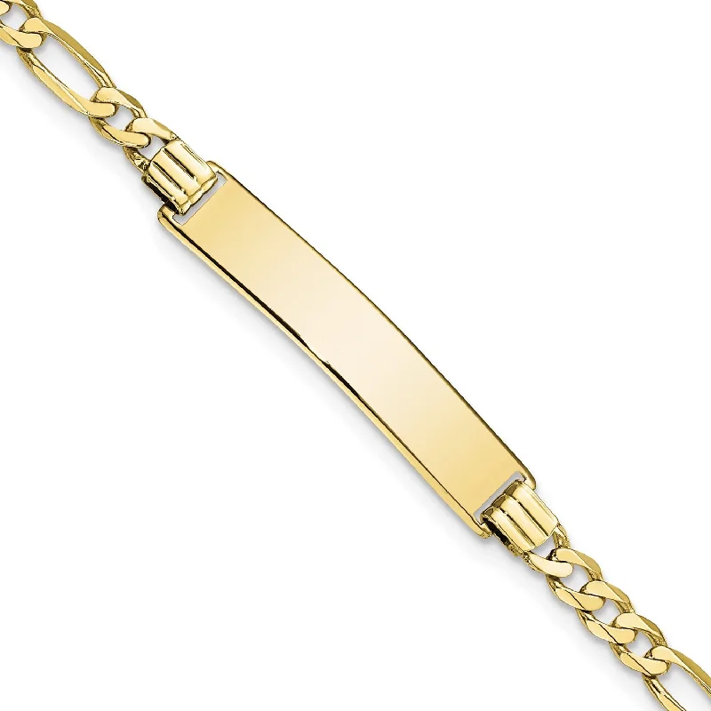 10KT Yellow Gold 7-inch 6.18MM Figaro ID Bracelet