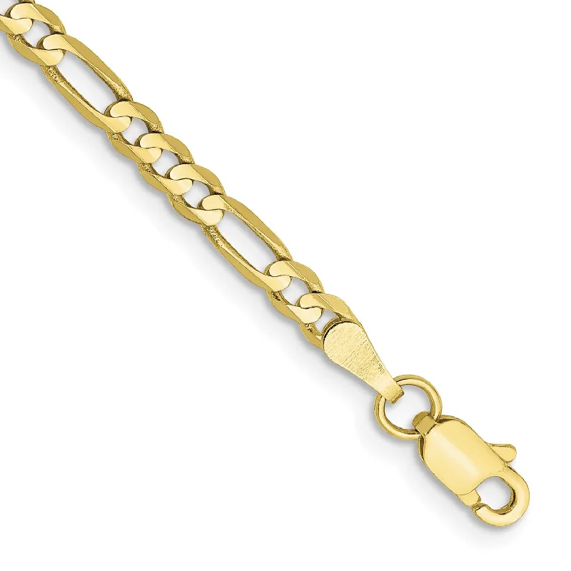 10KT Yellow Gold 8-inch 3MM Lobster Clasp Figaro Bracelet