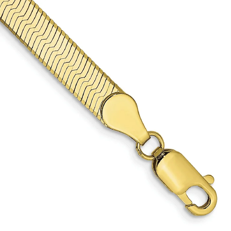 10KT Yellow Gold 8-inch 5MM Herringbone Bracelet