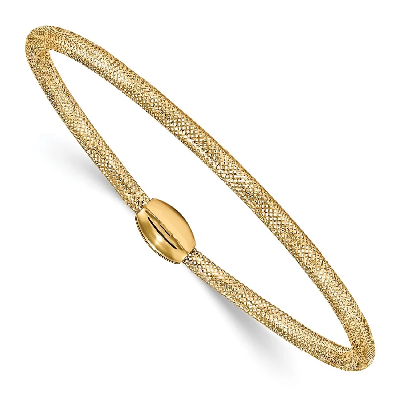 14KT Yellow Gold 3MM Mesh Stretch Bracelet