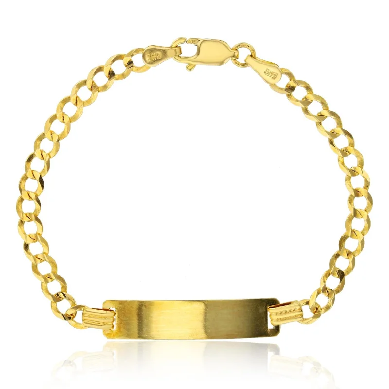 14KT Yellow Gold 6-inch 3.8MM Cuban Link ID Bracelet