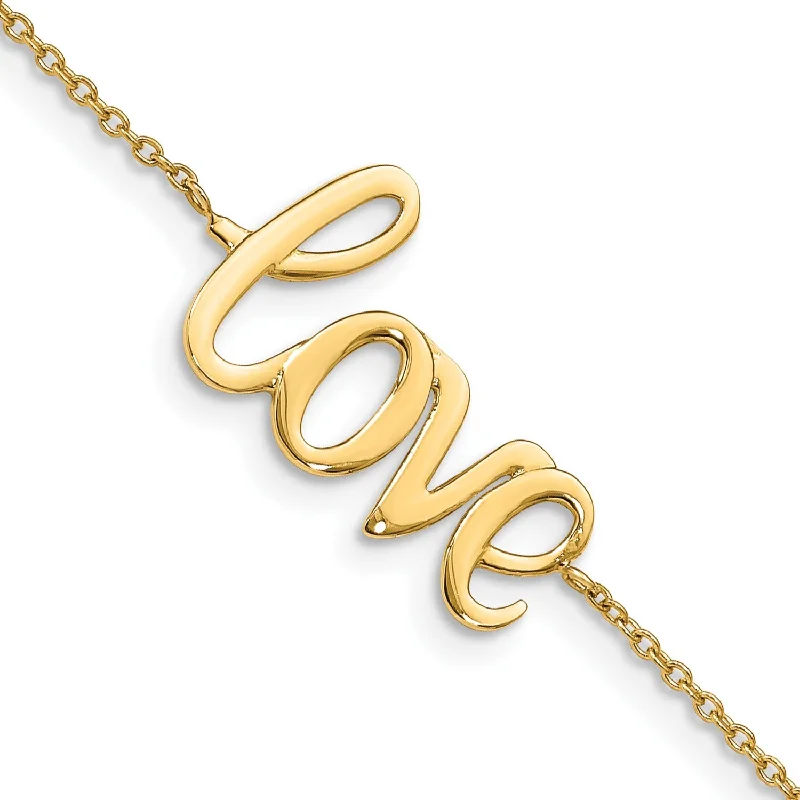 14KT Yellow Gold Love Lobster Clasp Bracelet