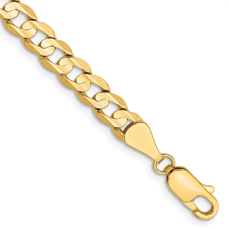 14KT Yellow Gold 7-inch 5.25MM Lobster Clasp Curb Bracelet