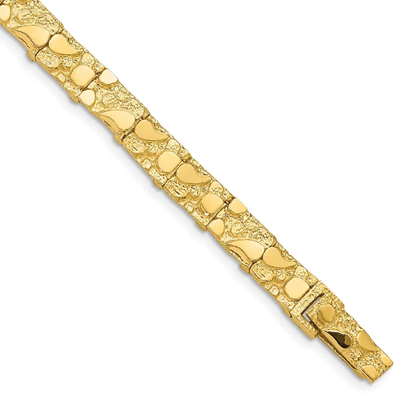 14KT Yellow Gold 8-inch 7MM Nugget Bracelet