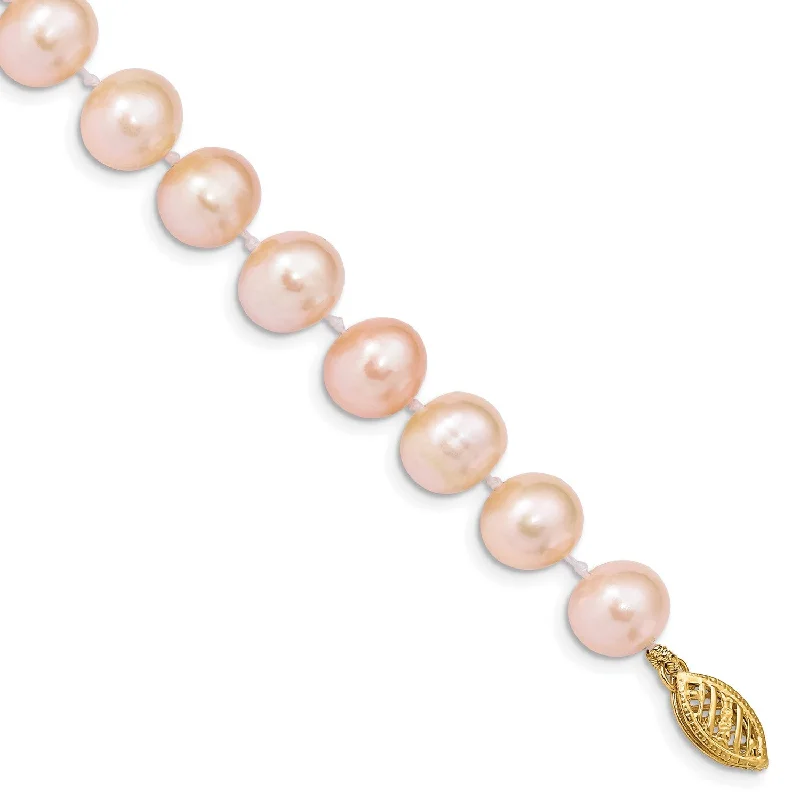 14KT Yellow Gold 8X9MM Near Round Pearl 7.5-inch Bracelet