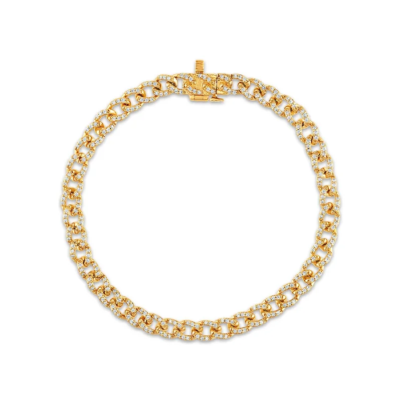 3/4 CTW Diamond Cuban Link Fashion 7-inch Bracelet in 10KT Yellow Gold