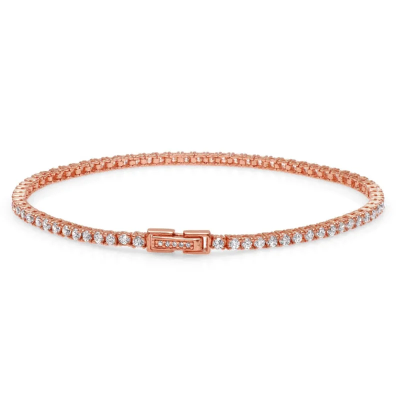 Crislu 18KT Rose Gold Plated Sterling Silver Tennis Bracelet