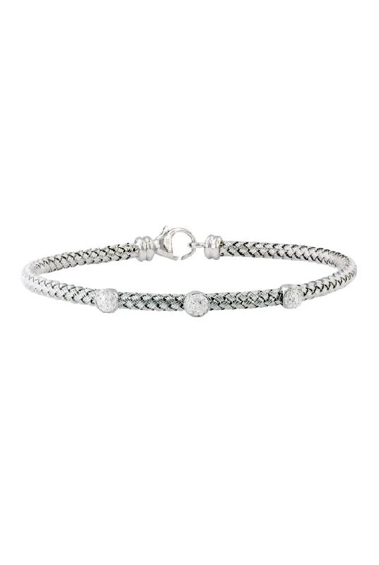 925 Sterling Silver and Diamond Bracelet