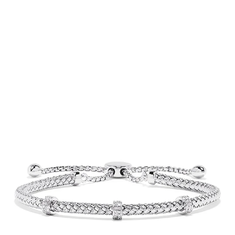 925 Sterling Silver Diamond Accent Bracelet, 0.15 TCW