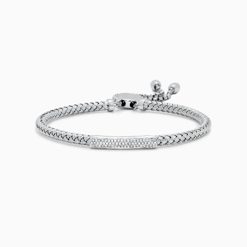 925 Sterling Silver Diamond Accented Bracelet, 0.17 TCW