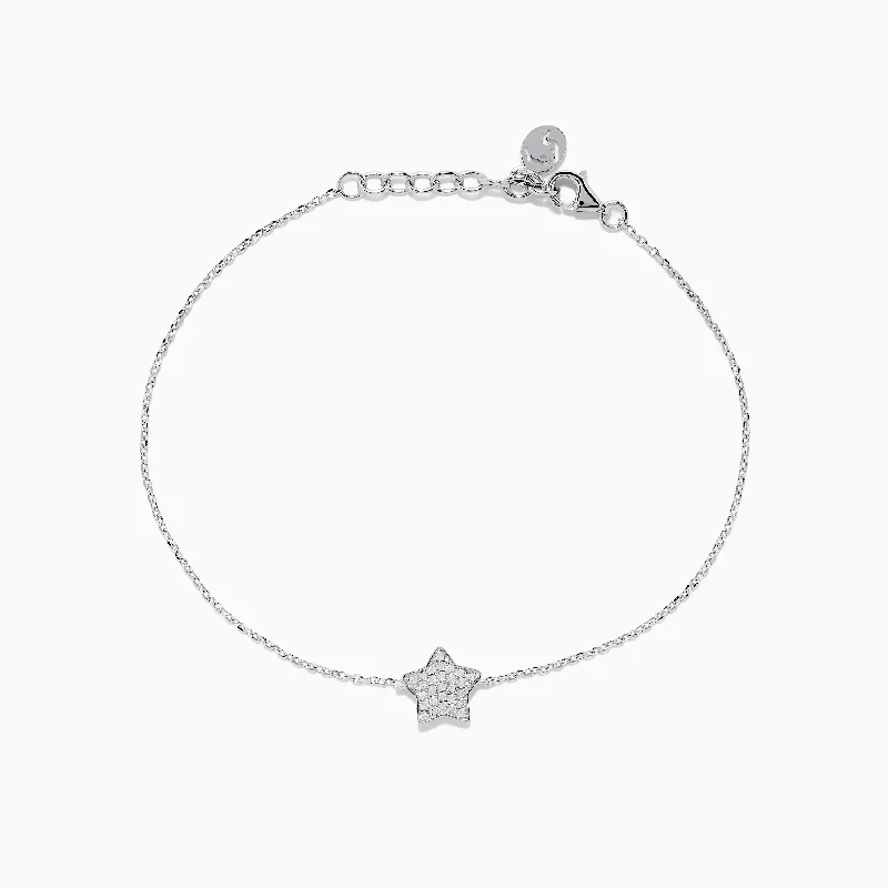 925 Sterling Silver Diamond Star Bracelet