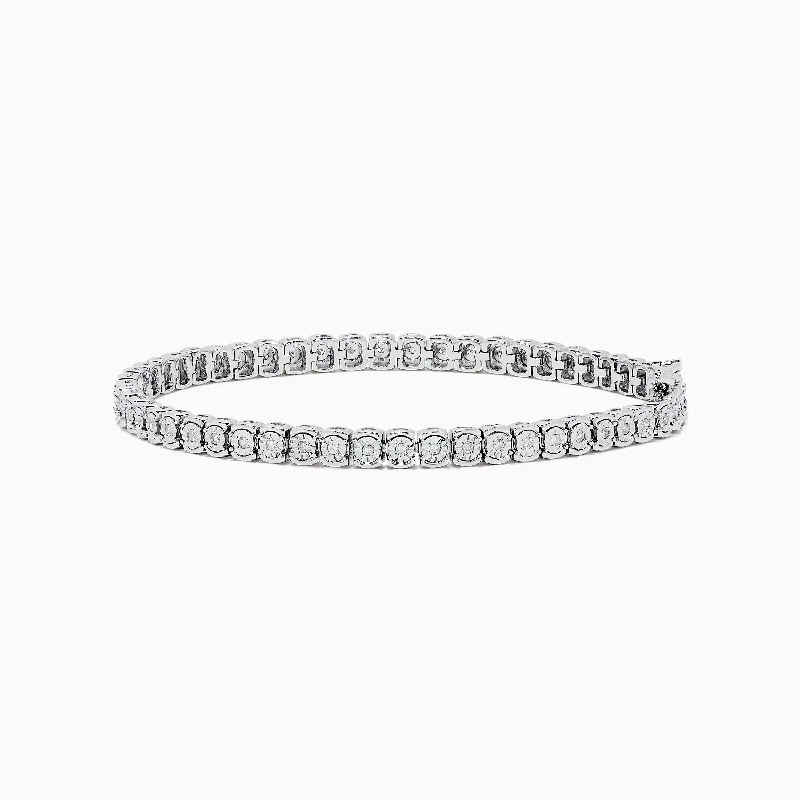 925 Sterling Silver Diamond Tennis Bracelet