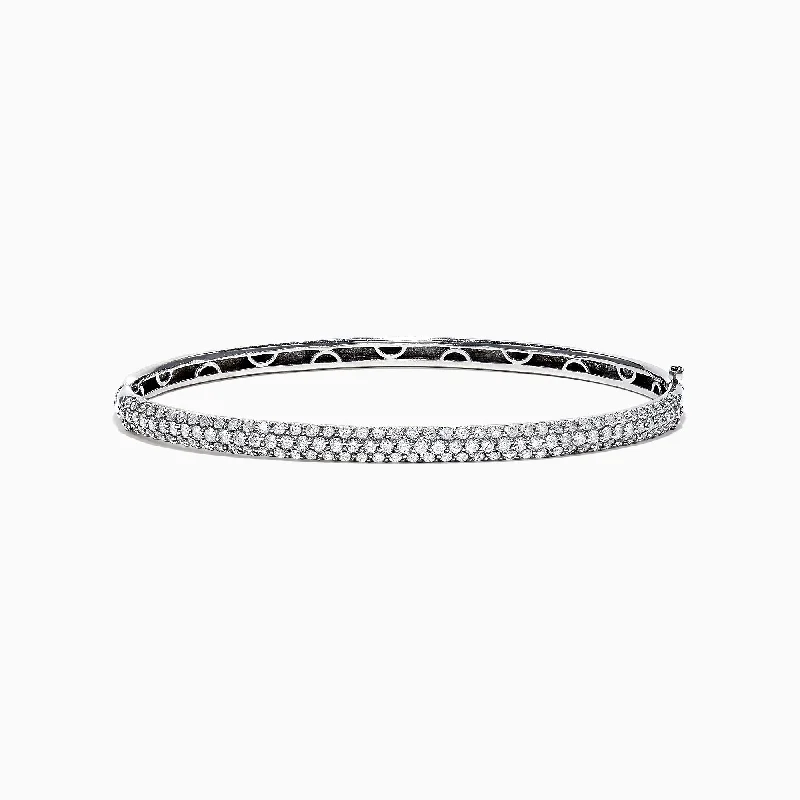 Pave Classica 14K White Gold Diamond Bangle, 1.47 TCW