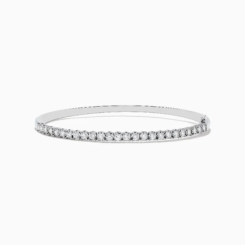 Pave Classica 14K White Gold Diamond Bangle 0.98 TCW