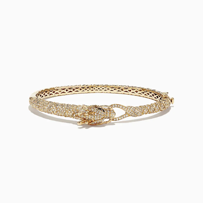 Safari 14K Yellow Gold Diamond Dragon Bangle, 1.83 TCW