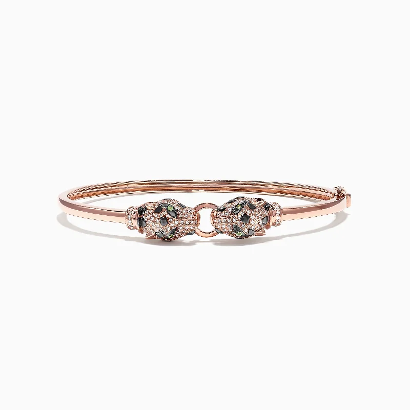 Signature 14K Rose Gold Diamond and Tsavorite Bangle, 0.79 TCW