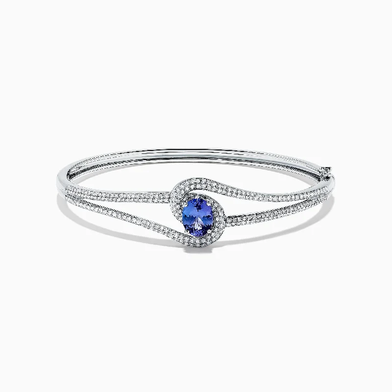 Nahla Siri 14K White Gold Tanzanite and Diamond Bangle, 2.61 TCW