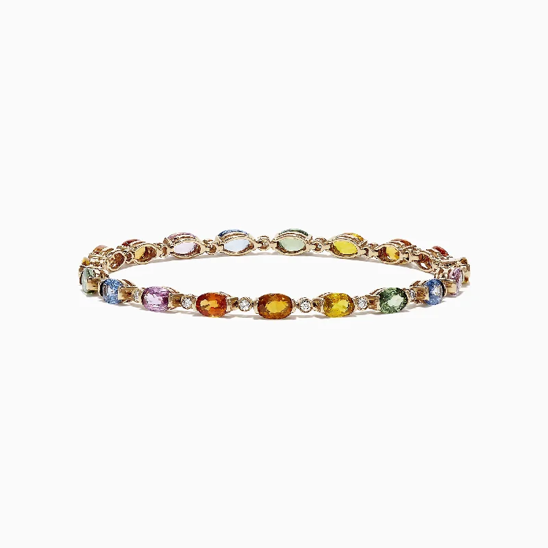 Watercolors 14K Yellow Gold Sapphire and Diamond Bracelet, 11.20 TCW