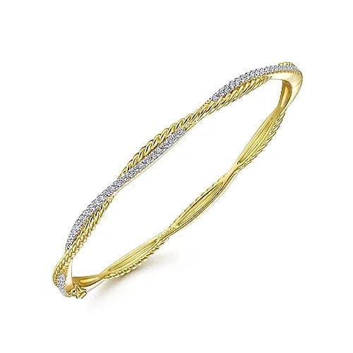 Gabriel & Co. Twisted Rope and Diamond Bangle