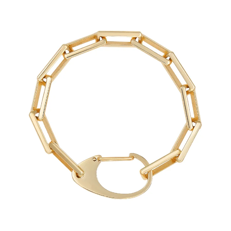 18K Gold Link Bracelet with Large Clasp