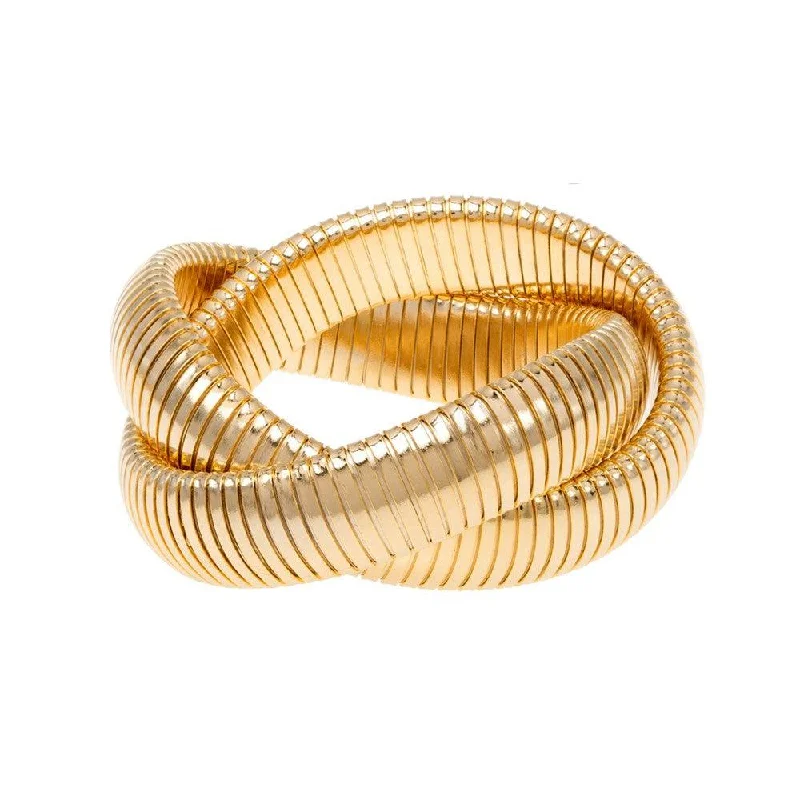 Large Double Cobra Bracelet in Gold