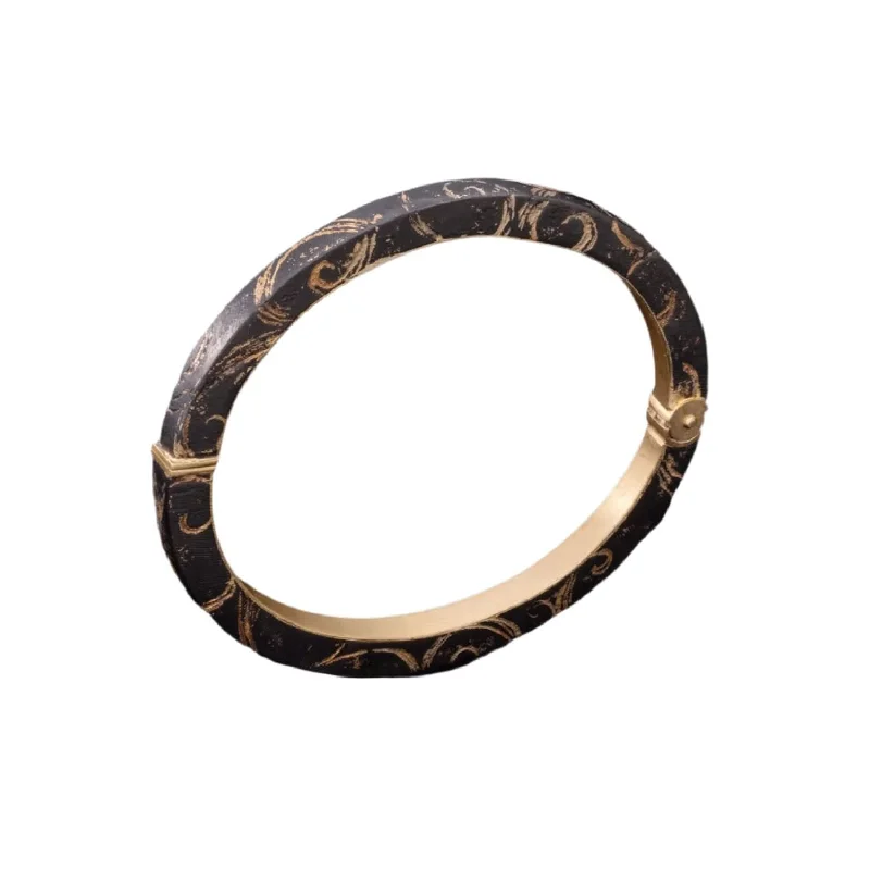 Logan James Designs Steel & Gold Scroll Bangle