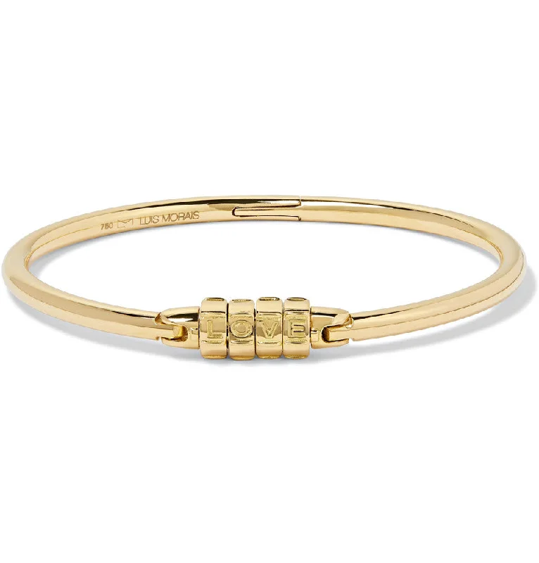 Gold LOVE Combination Lock Cuff Bracelet