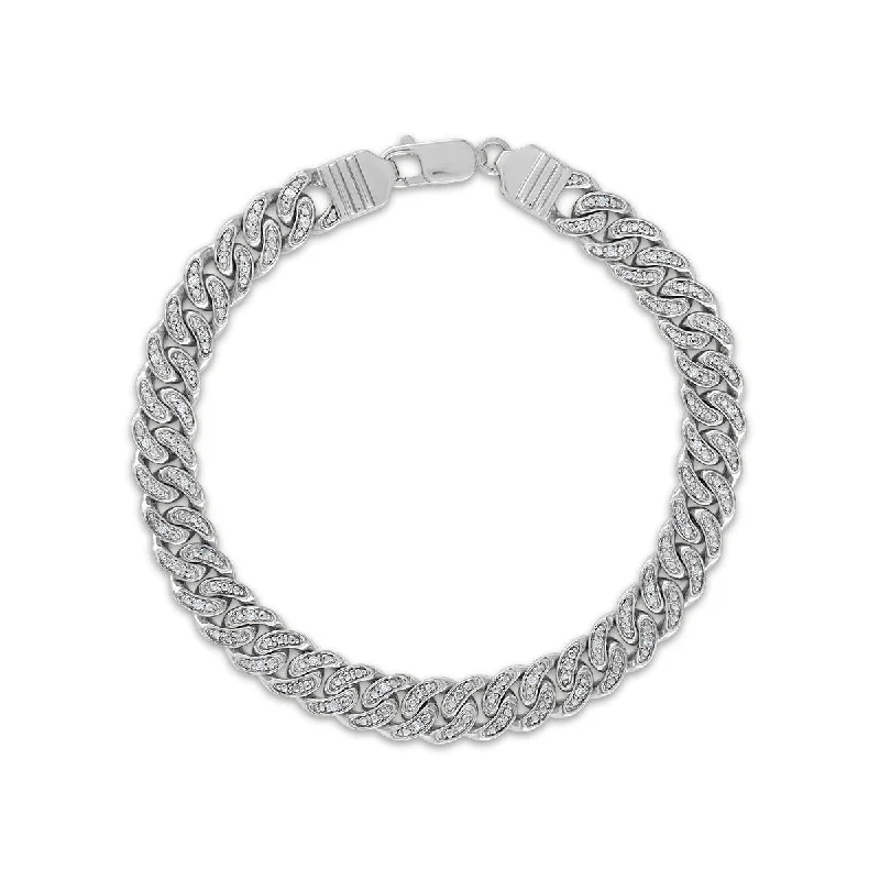 Luxe Layers 3/8 CTW Diamond Cuban Link 9.5-inch Bracelet in Sterling Silver