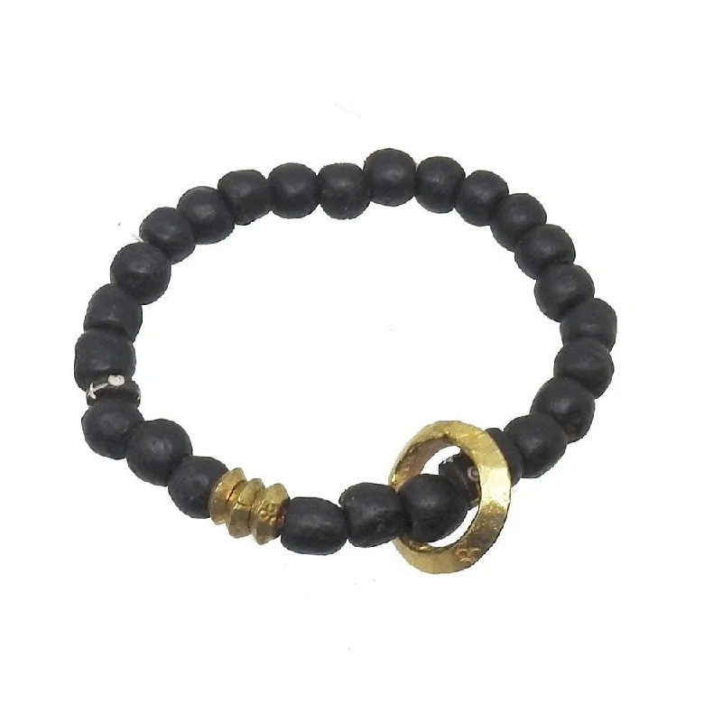 Meditation Bracelet with Gold beads