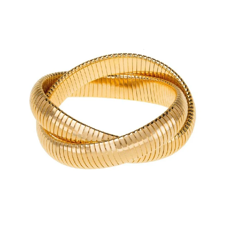 Medium Double Cobra Bracelet in Gold