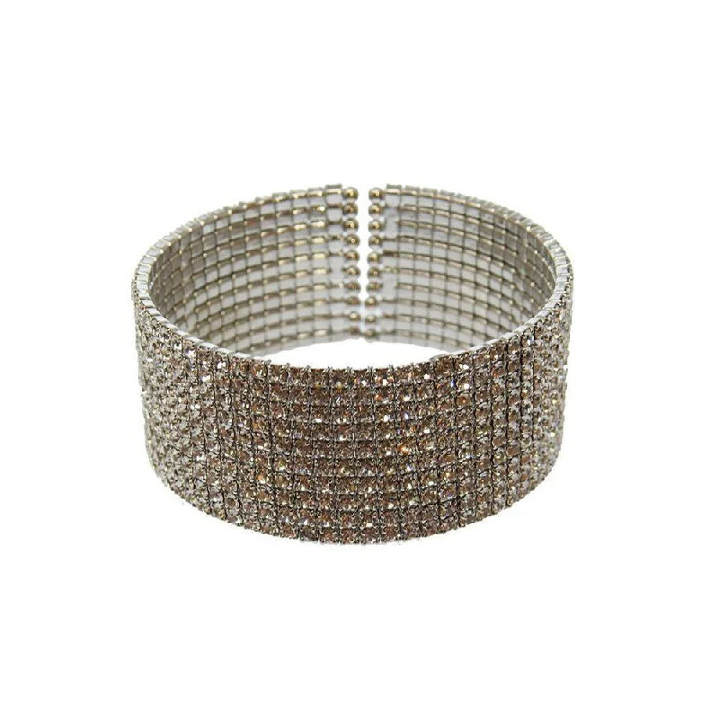 Pave Silver Crystal Cuff