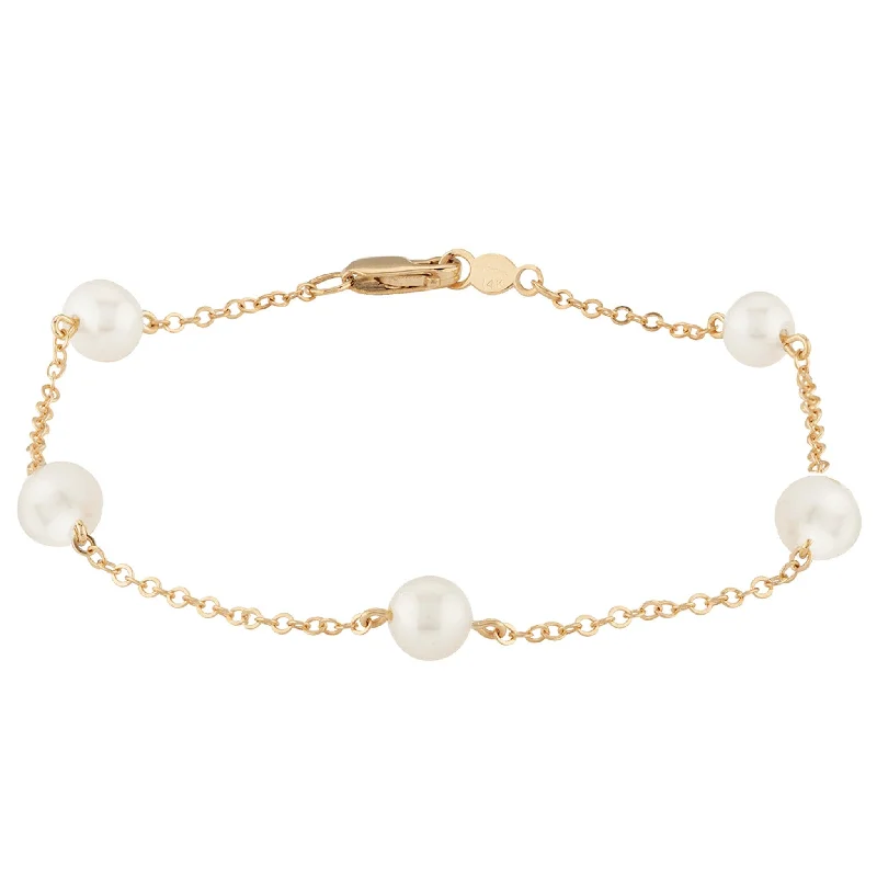 Carla | Nancy B. Pearl Bracelet 5-Station in 14k Yellow Gold