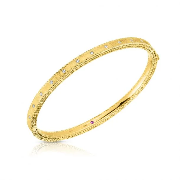 Roberto Coin Princess Diamond Satin Bangle