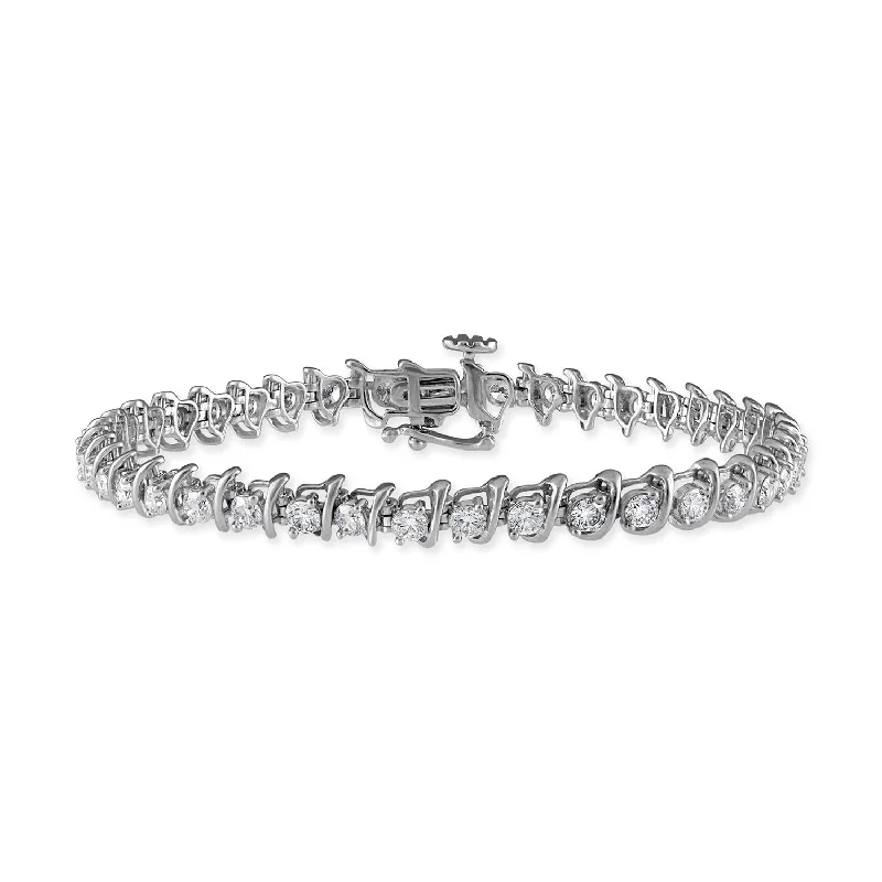 Signature EcoLove 3 CTW Diamond 7-inch Tennis Bracelet in 14KT White Gold