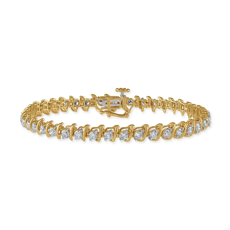 Signature EcoLove 3 CTW Diamond 7-inch Tennis Bracelet in 14KT Yellow Gold