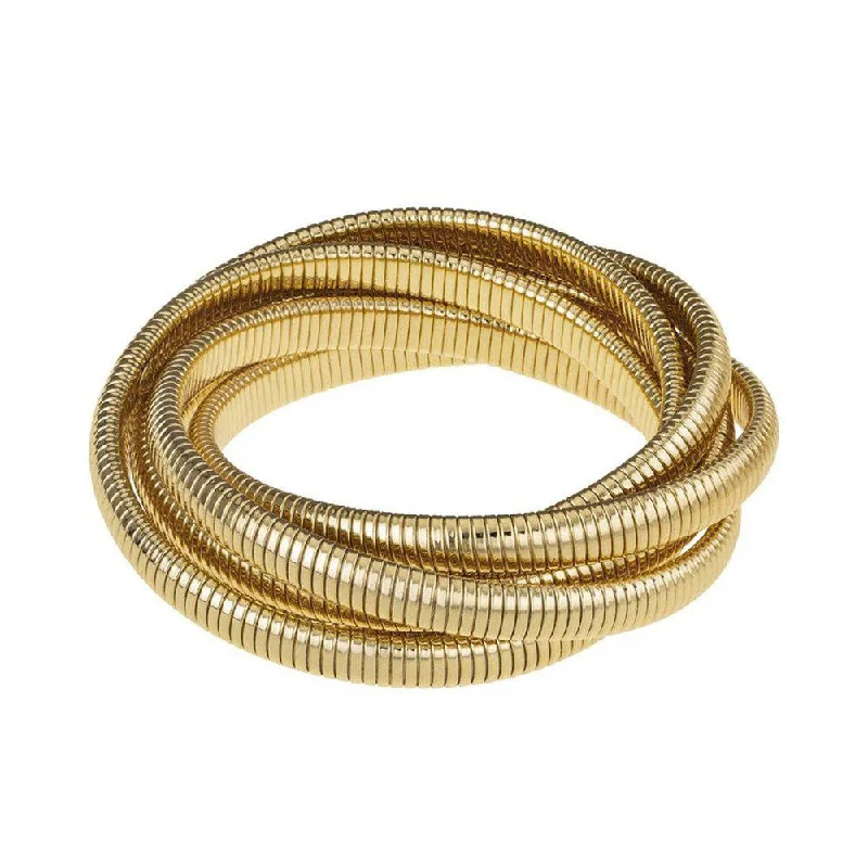 Small 6 Strand Cobra Bracelet in Gold