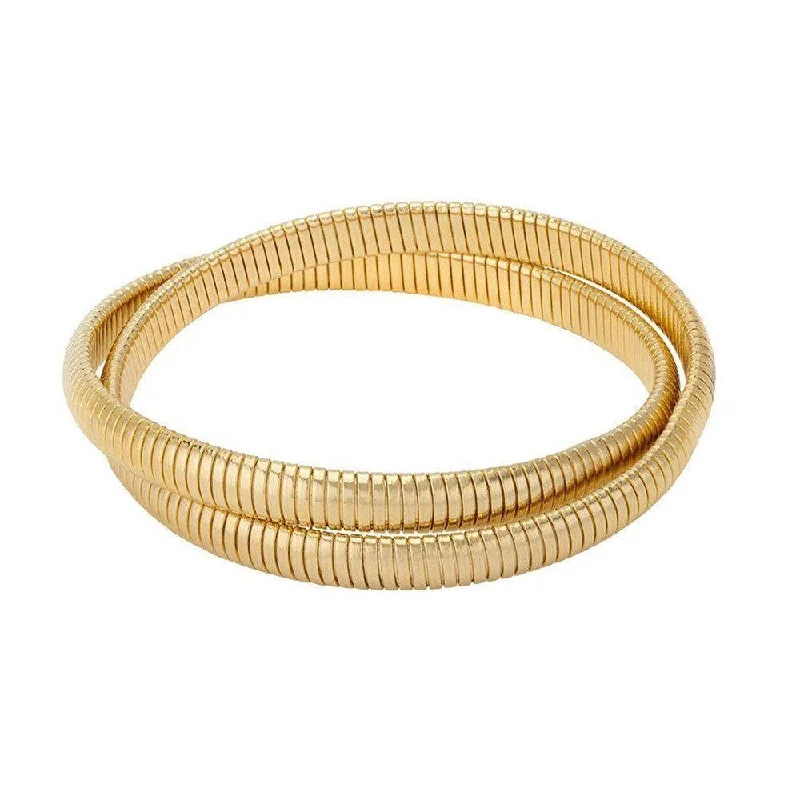 Small Double Cobra Bracelet in Gold