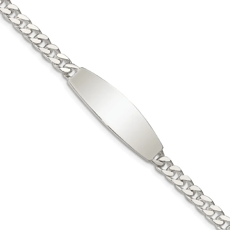 Sterling Silver 7.5-inch 6MM Lobster Clasp Curb ID Bracelet