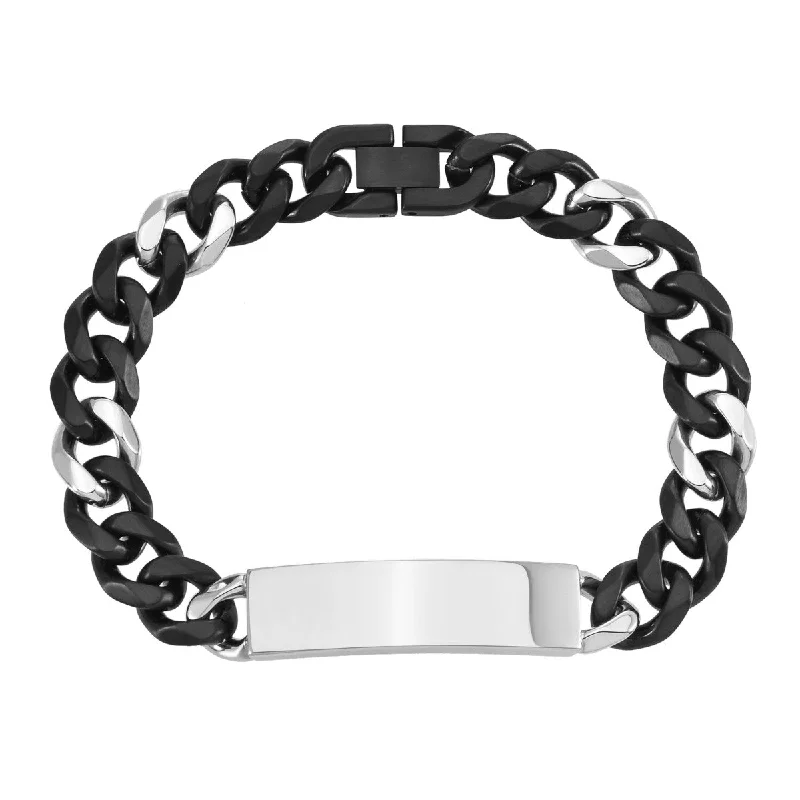 Titán by Adrian Gonzalez Collection 8.5-Inch Stainless Steel ID Curb Link Bracelet