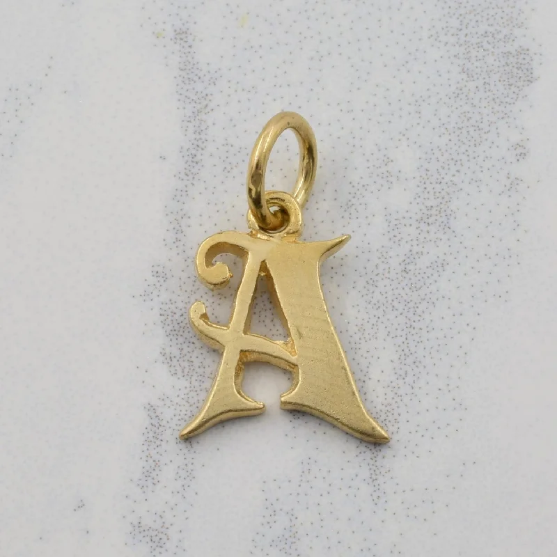 10k Yellow Gold 'A' Charm |