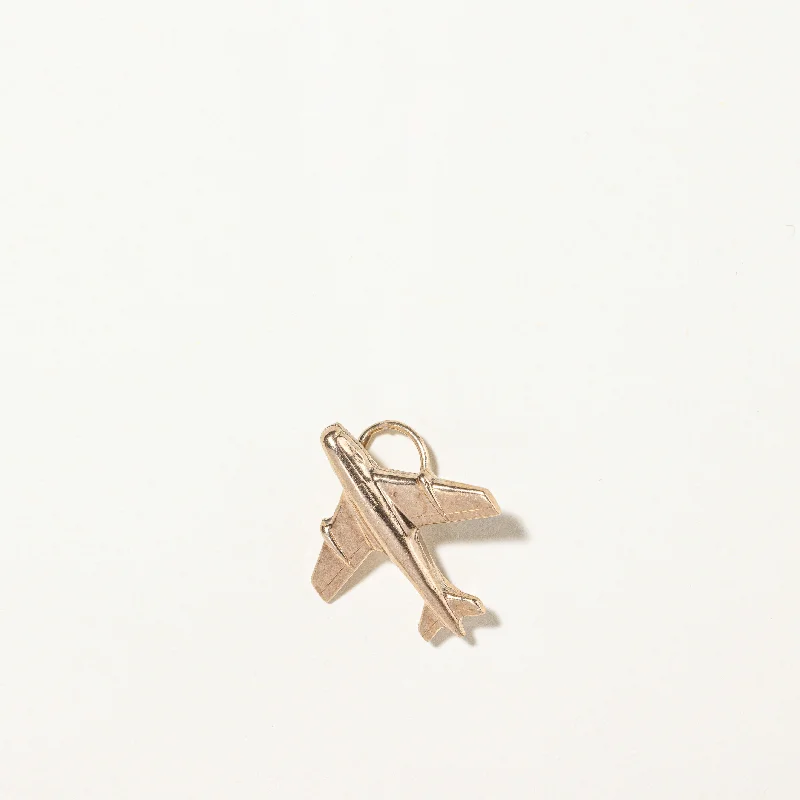 10k Yellow Gold Airplane Charm |