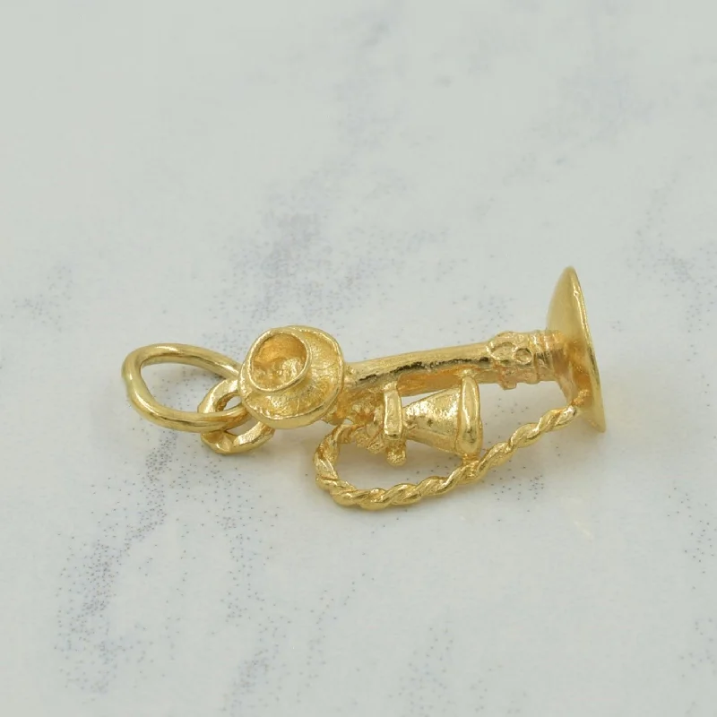 10k Yellow Gold Antique Telephone Charm |