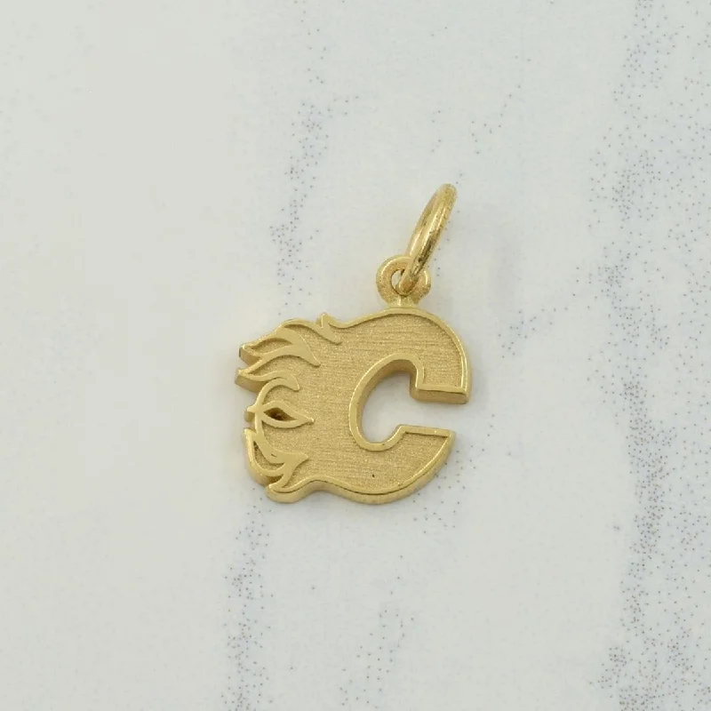 10k Yellow Gold Calgary Flames Charm |