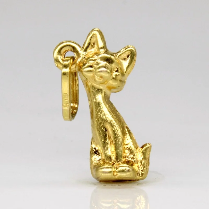 10k Yellow Gold Cat Charm