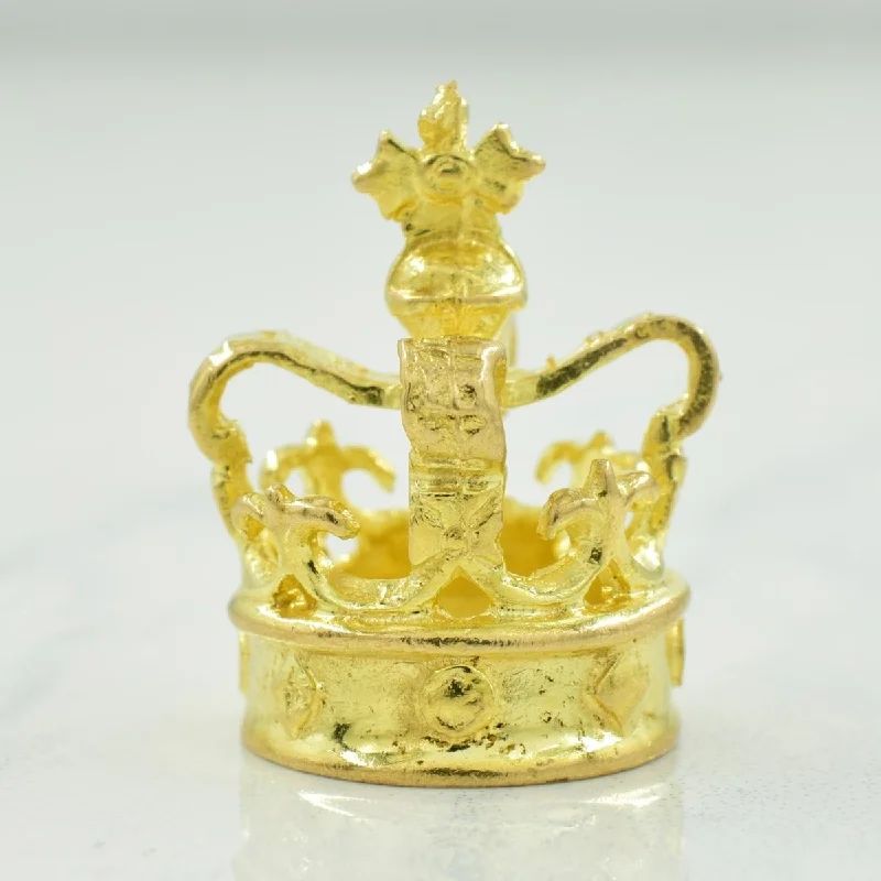 10k Yellow Gold Crown Charm |