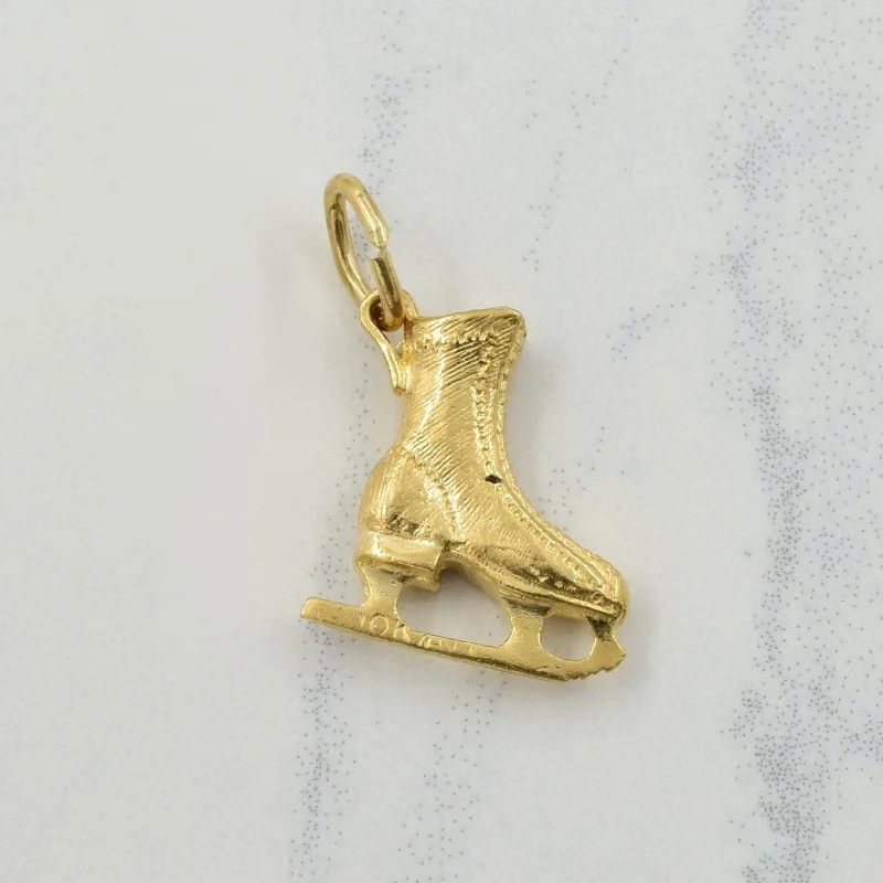 10k Yellow Gold Figure Skate Charm |